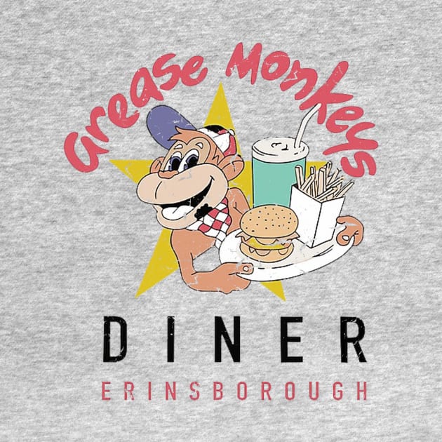 Neighbours Grease Monkeys Diner Distressed Logo by HDC Designs